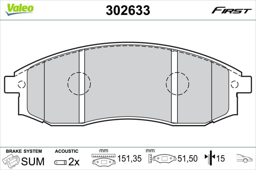 Jogo de 4 pastilhas de travão VALEO ref. 302633